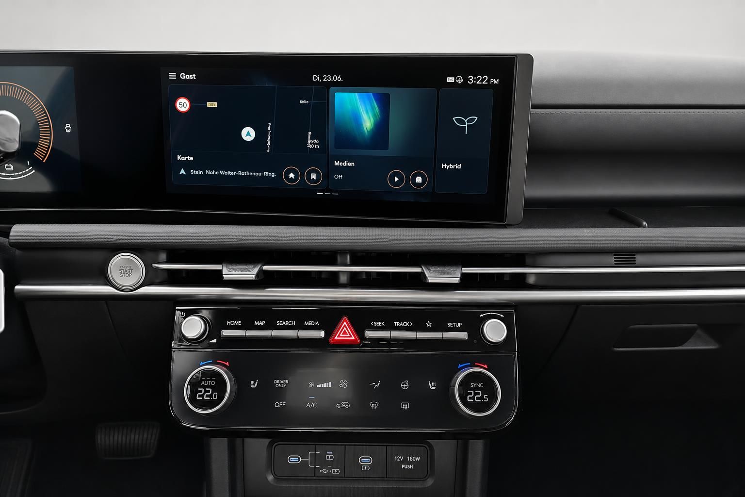 Hyundai Cockpit Detailansicht Touchscreen Navigation und Klimabedienung