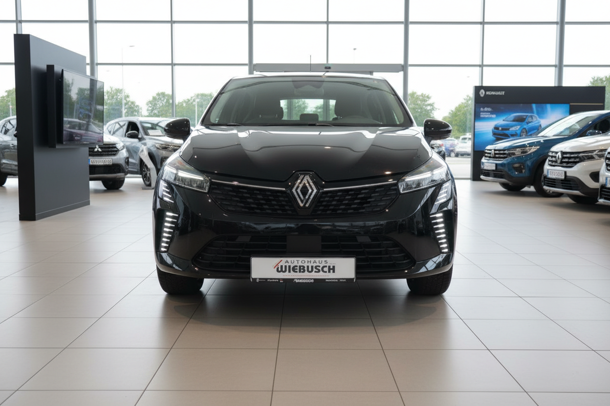 Schwarzer Renault Coupé-SUV Frontansicht im Autohaus Wiebusch Showroom