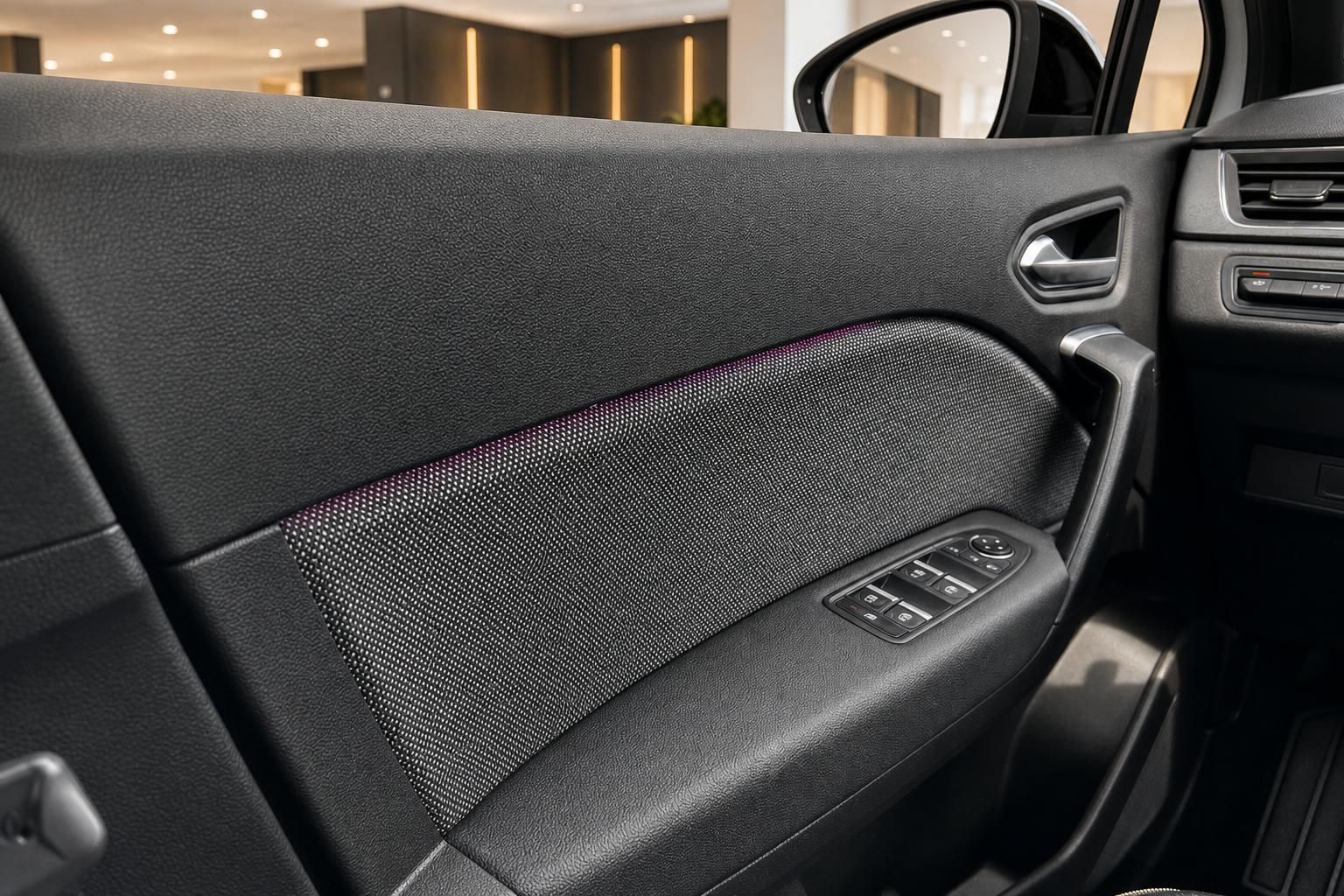 Renault Türverkleidung mit Fensterheberschaltern und Textilbespannung - Fahrertür innen