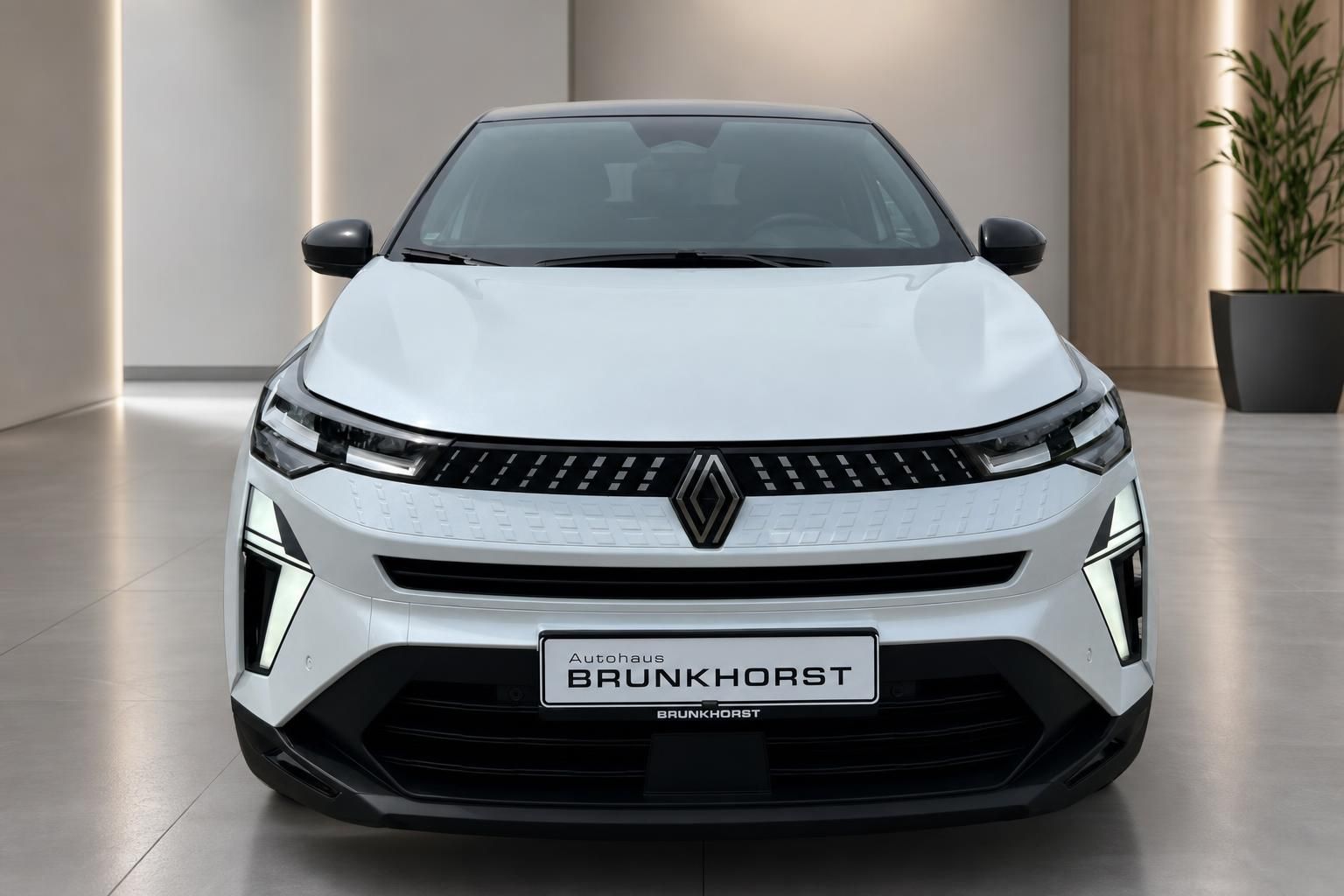 Renault Captur Frontansicht weiss LED Scheinwerfer Kuehlergrill