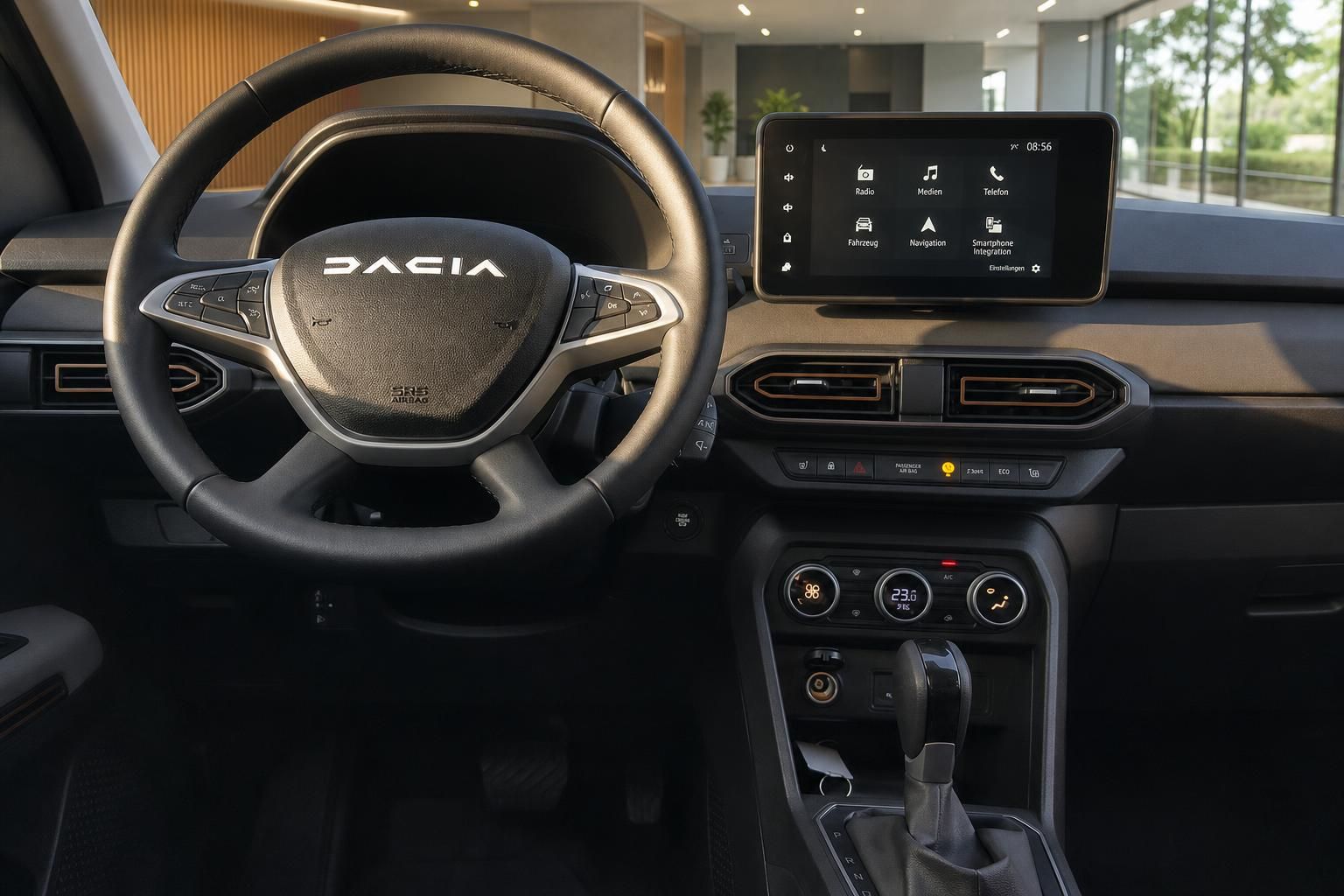 Dacia Fahrzeug Armaturenbrett mit Touchscreen Display