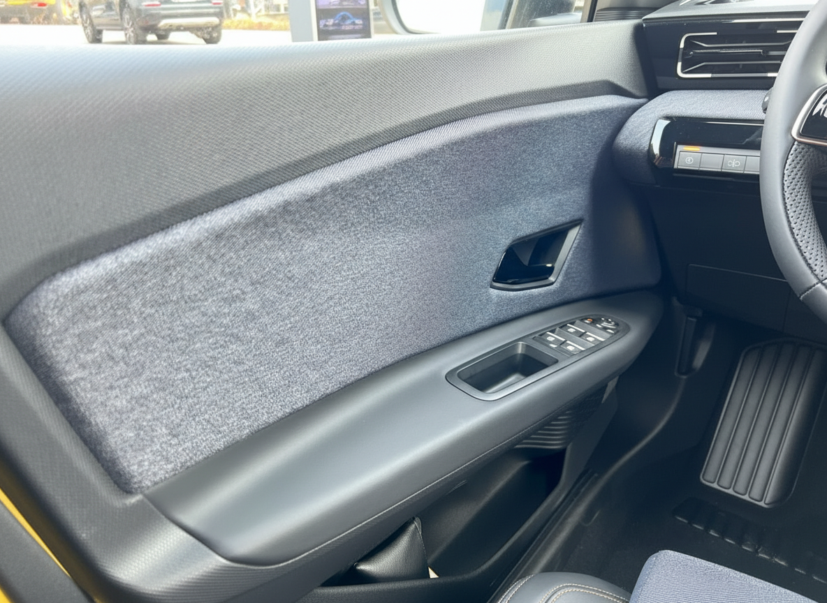 Fahrzeuginnenraum Fahrertür mit Alcantara-Verkleidung und Fensterheber-Schaltern