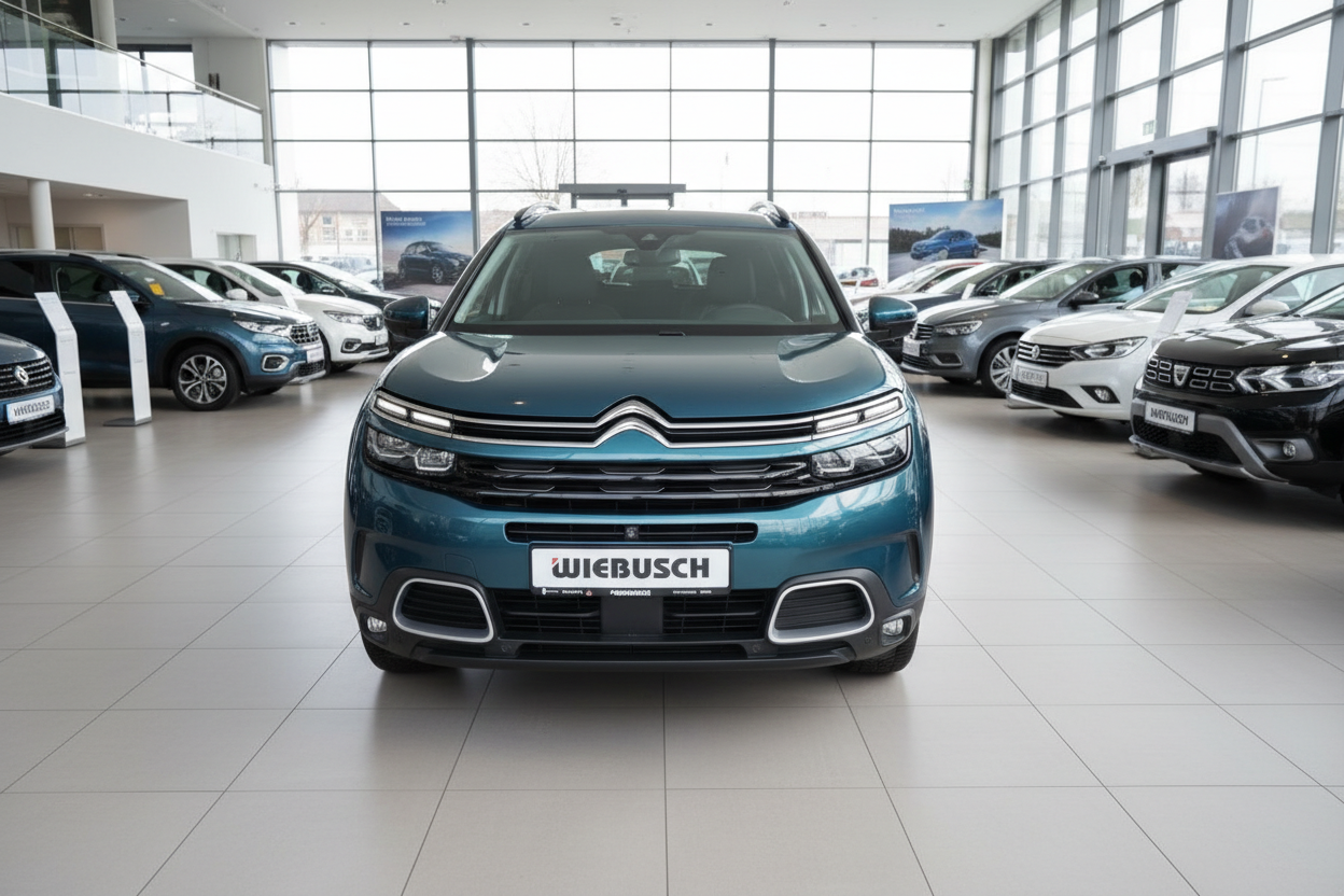 Citroën C5 Aircross in Blau-Grün Frontansicht im Autohaus Wiebusch
