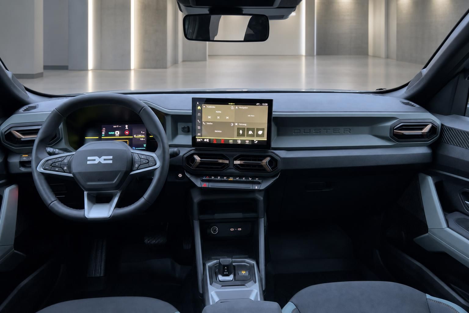 Dacia Duster Innenraum Armaturenbrett mit digitalem Display und modernem Cockpit Design