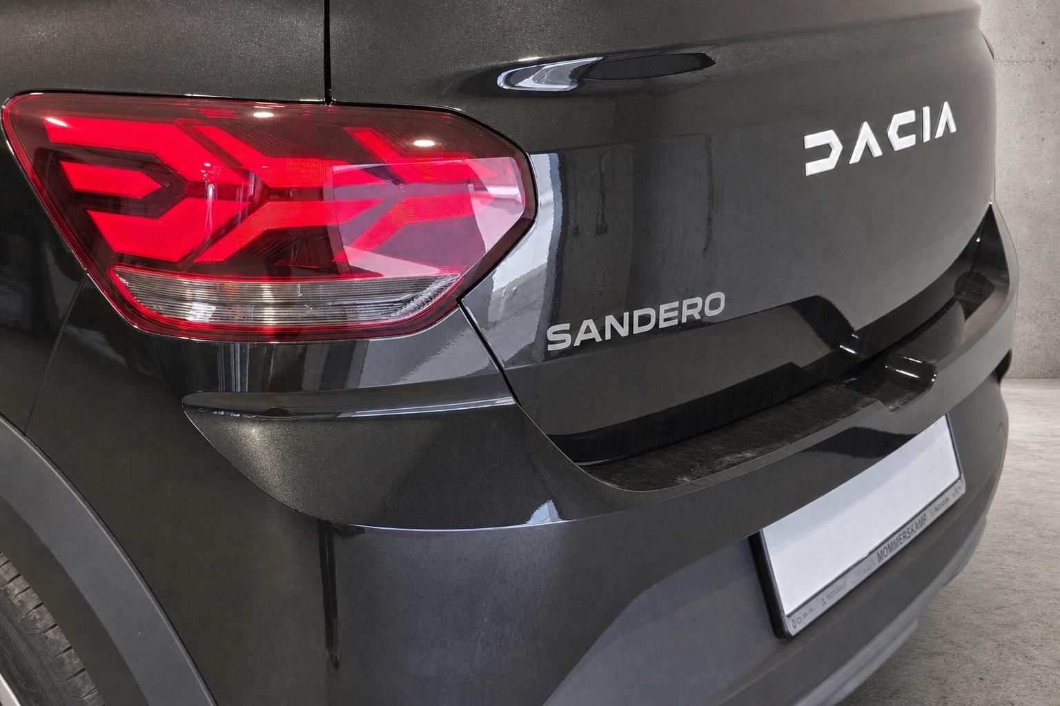 Dacia Sandero Heckleuchte und Schriftzug Detailansicht