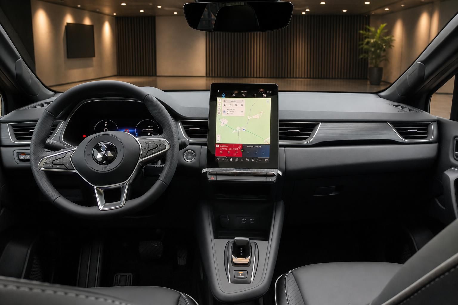 Mitsubishi Cockpit mit digitalem Display Navigationssystem und modernem Armaturenbrett