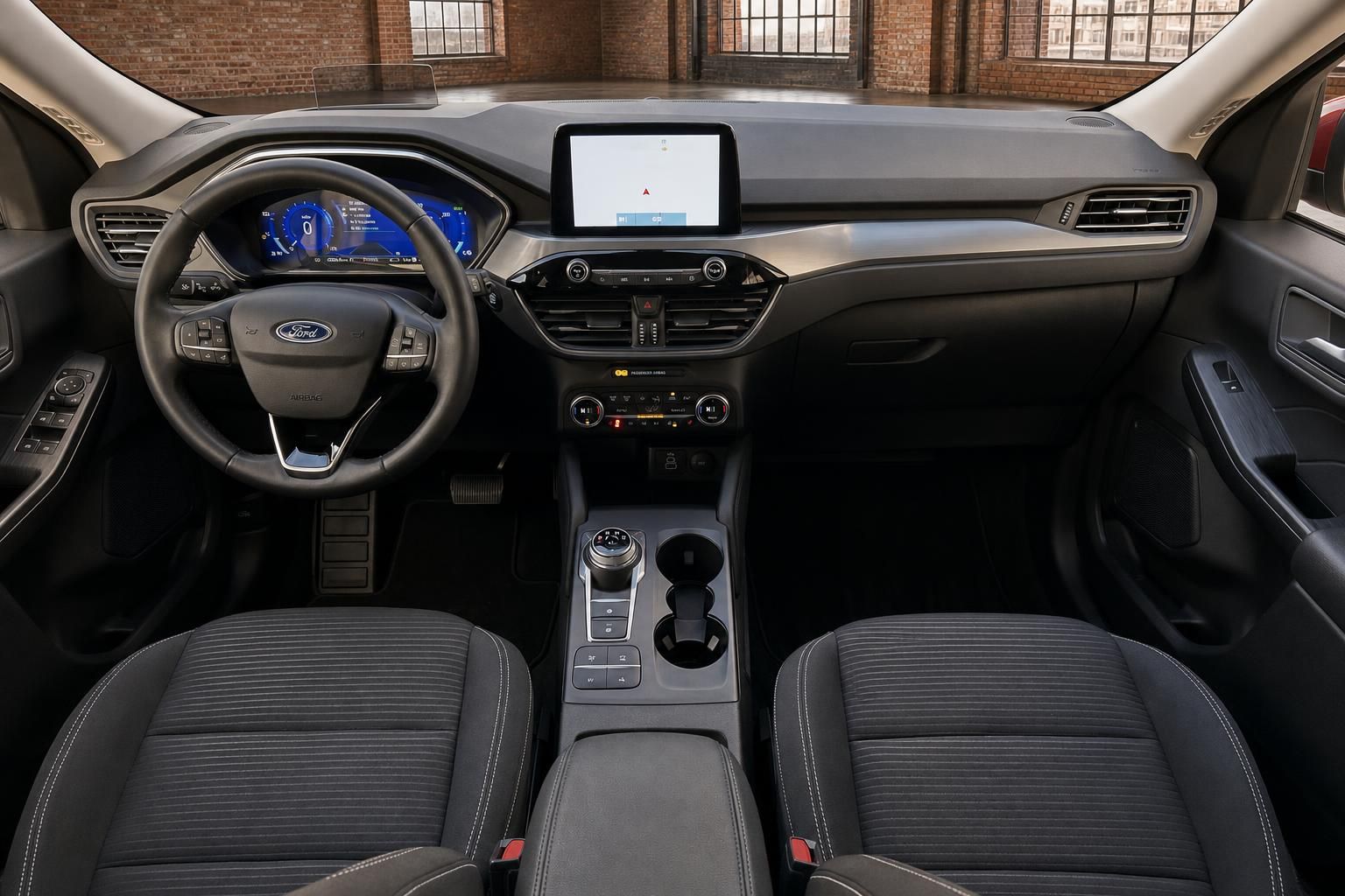 Ford Innenraum Armaturenbrett mit Lenkrad und Infotainment-Display