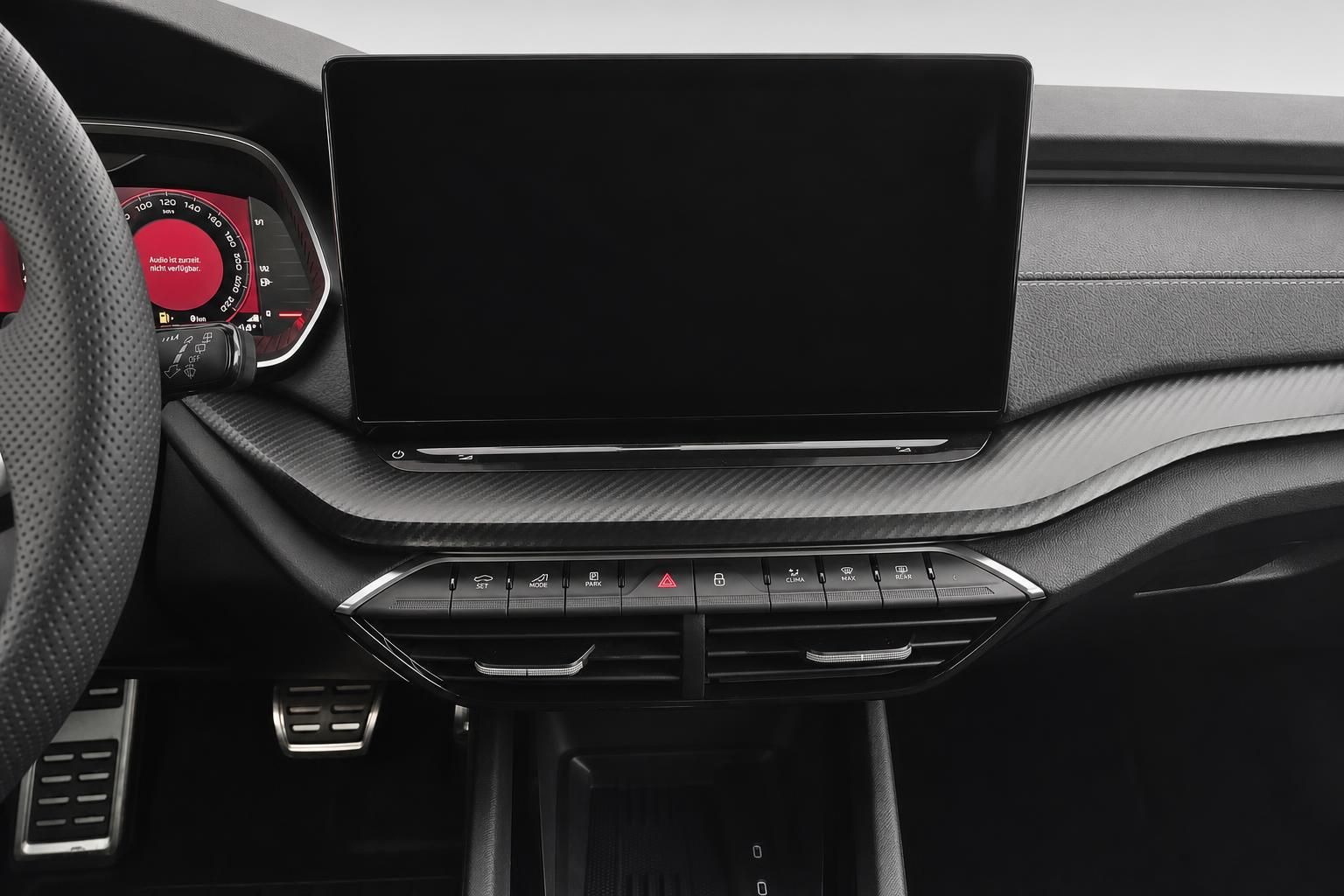 Skoda Mittelkonsole mit Touchscreen und Bedienelementen im Detail