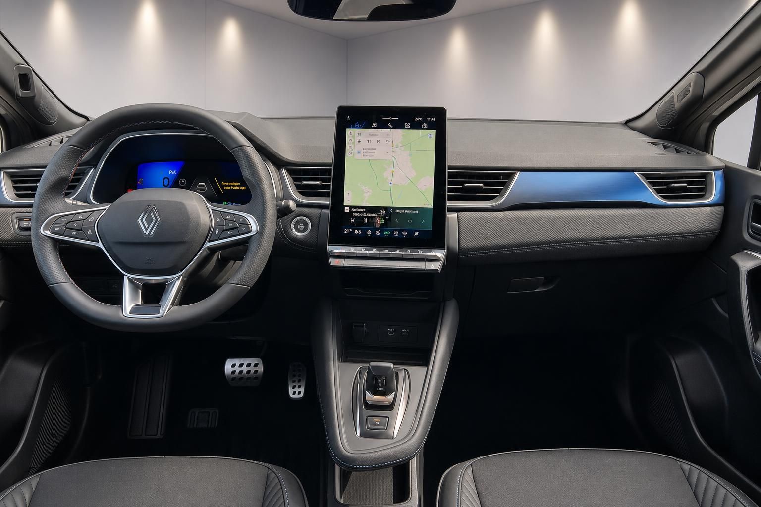 Renault Symbioz Cockpit mit Navigationssystem und Lenkrad