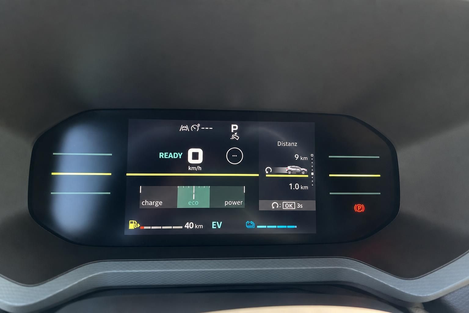 Digitales Kombiinstrument Elektrofahrzeug mit Reichweitenanzeige und Fahrmodi