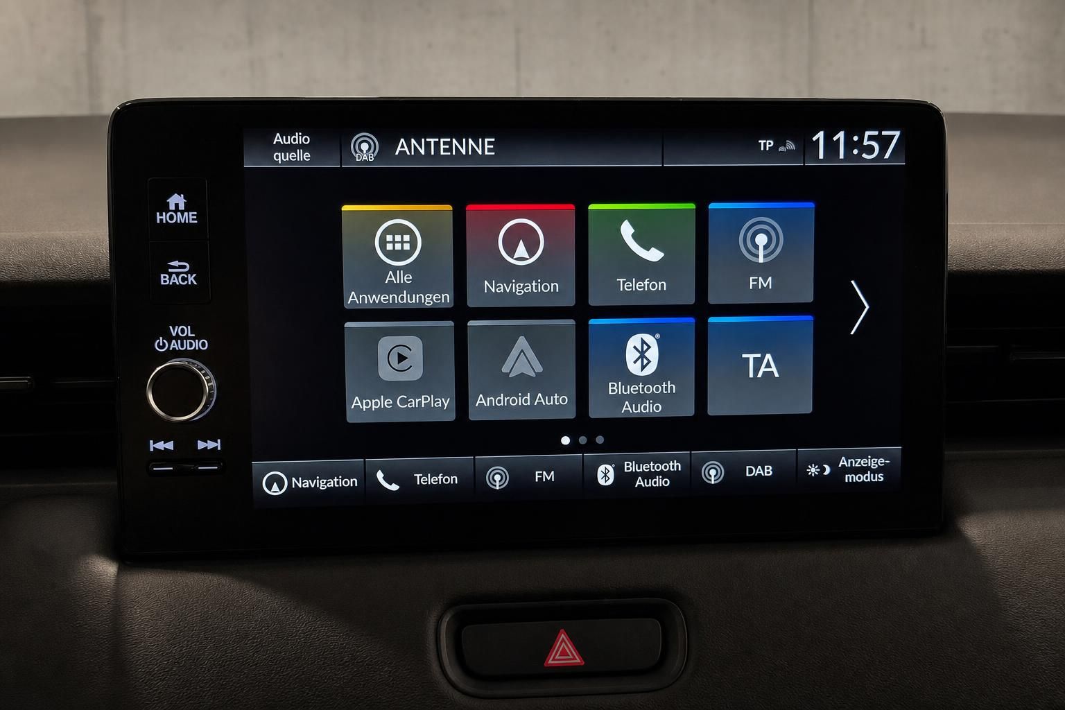 Honda Infotainment Touchscreen mit Apple CarPlay und Android Auto