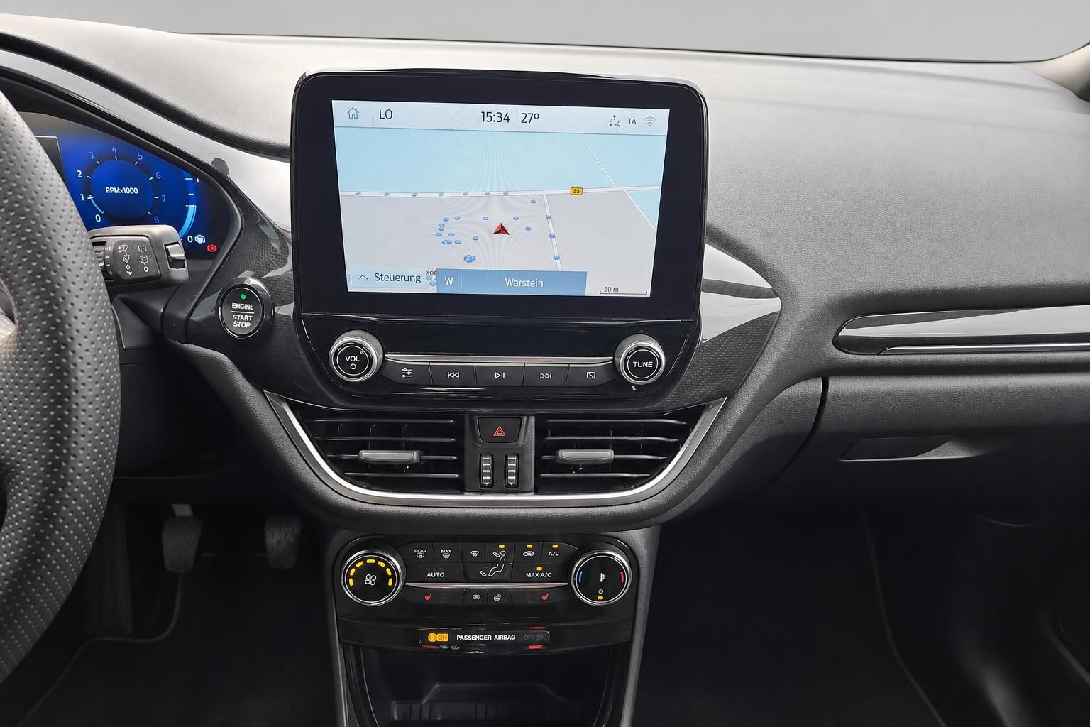 Ford Fiesta Mittelkonsole mit Touchscreen-Navigation und Klimabedienung