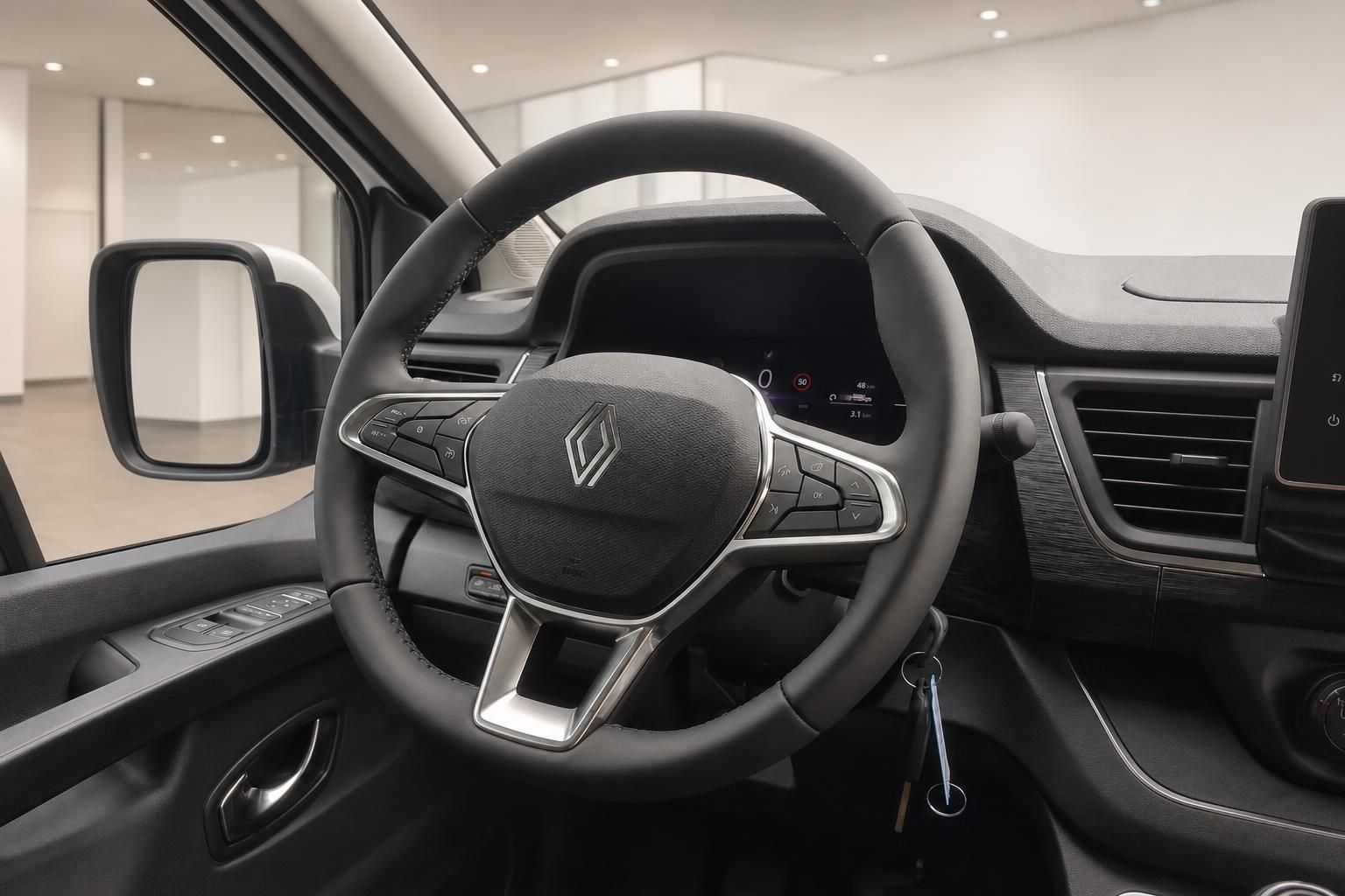 Renault Transporter Innenraum mit Lenkrad und Multifunktionstasten