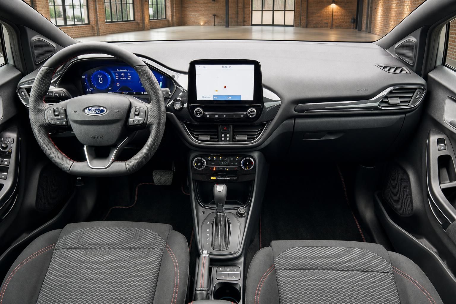 Ford Fiesta Armaturenbrett mit Navigationssystem und Automatikschaltung