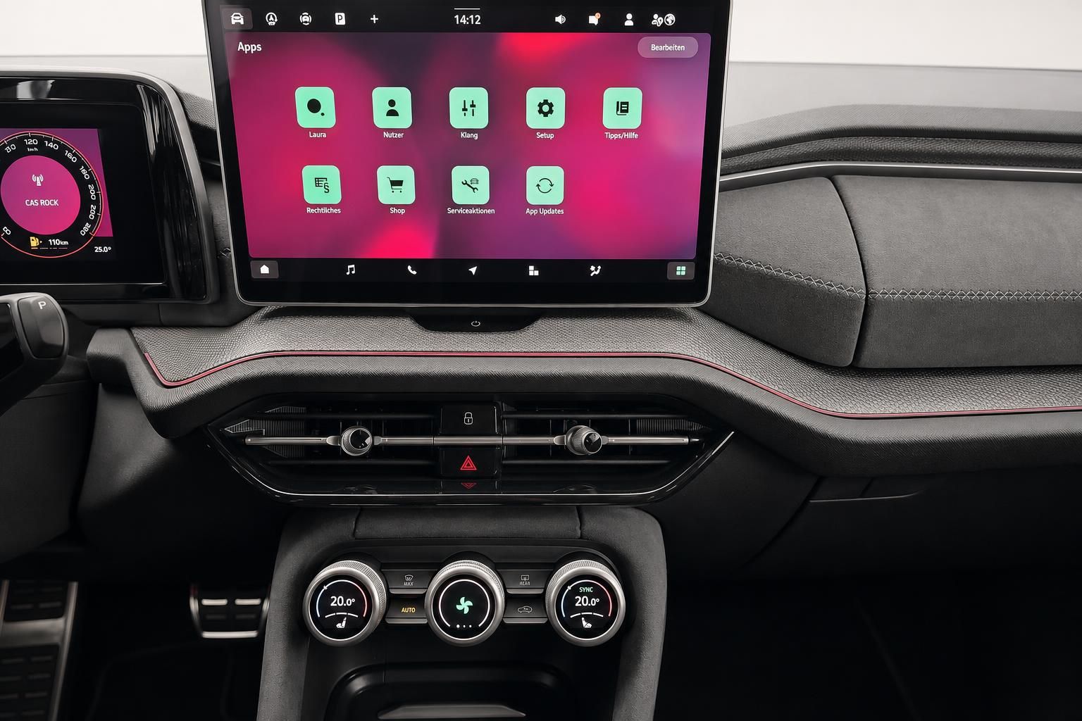 Skoda Touchscreen Infotainment mit App-Menü im Detail