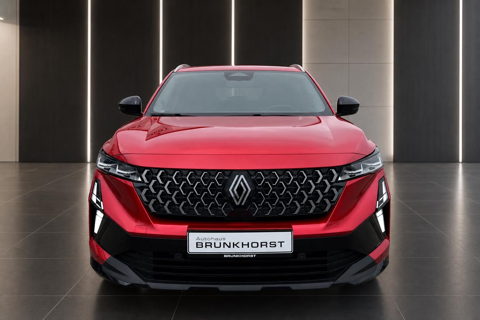 Renault Austral Frontansicht mit charakteristischem Kühlergrill und LED-Scheinwerfern