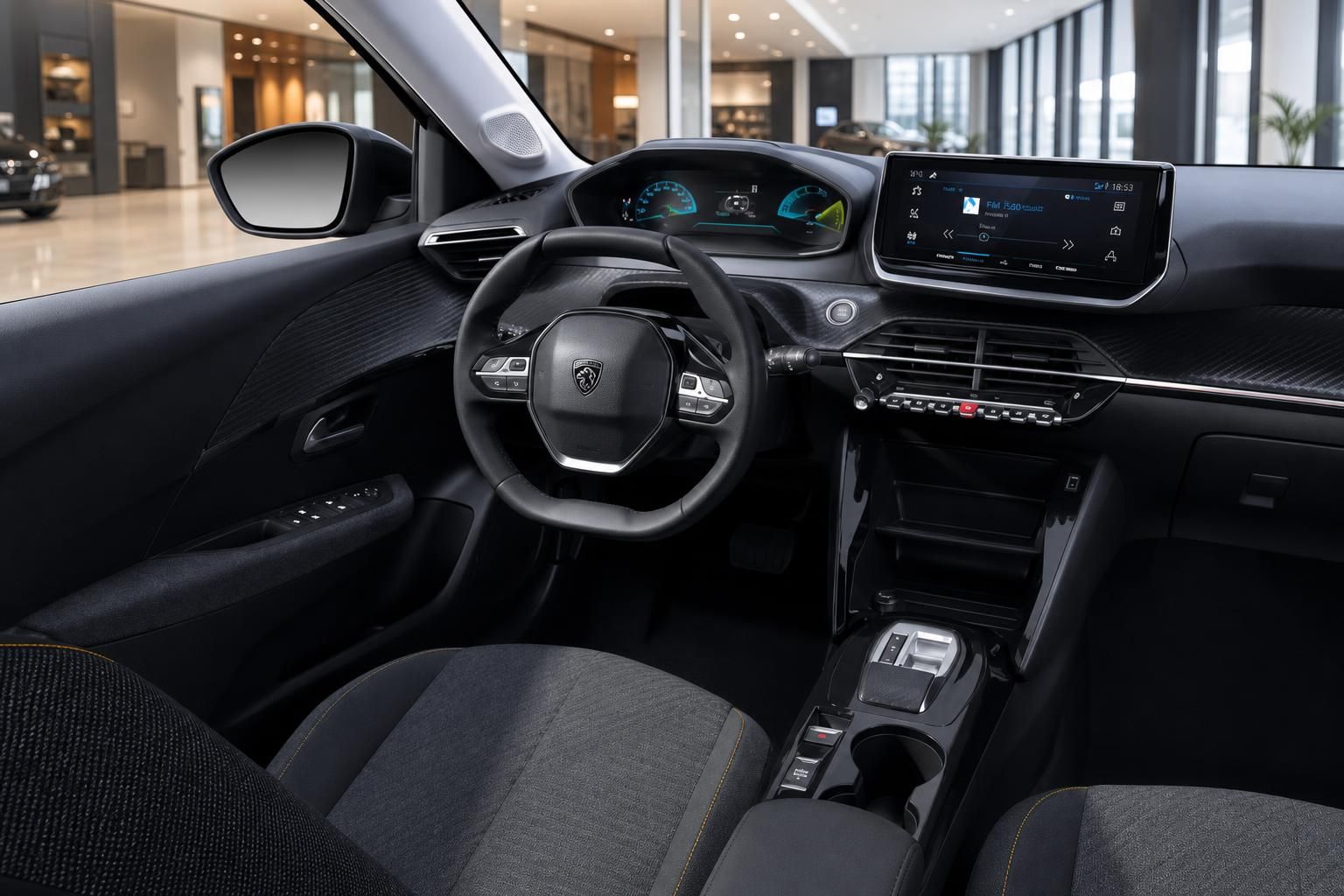 Peugeot 208 Innenraum Cockpit mit Lenkrad und Display