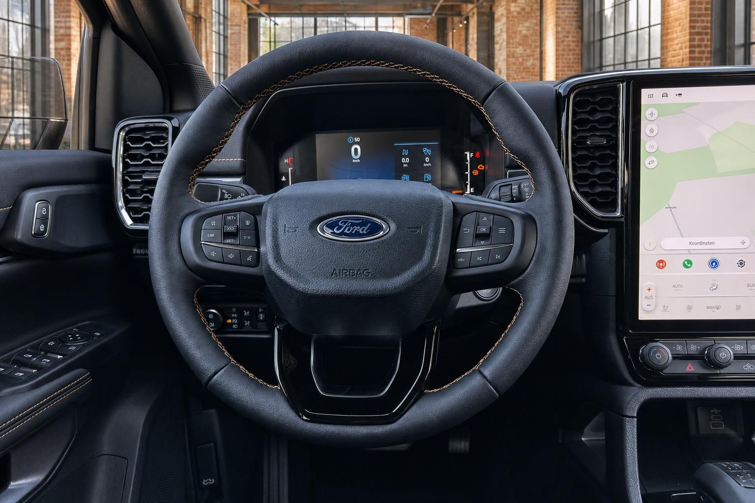 Ford Ranger Lenkrad mit Multifunktionstasten und Digitaldisplay