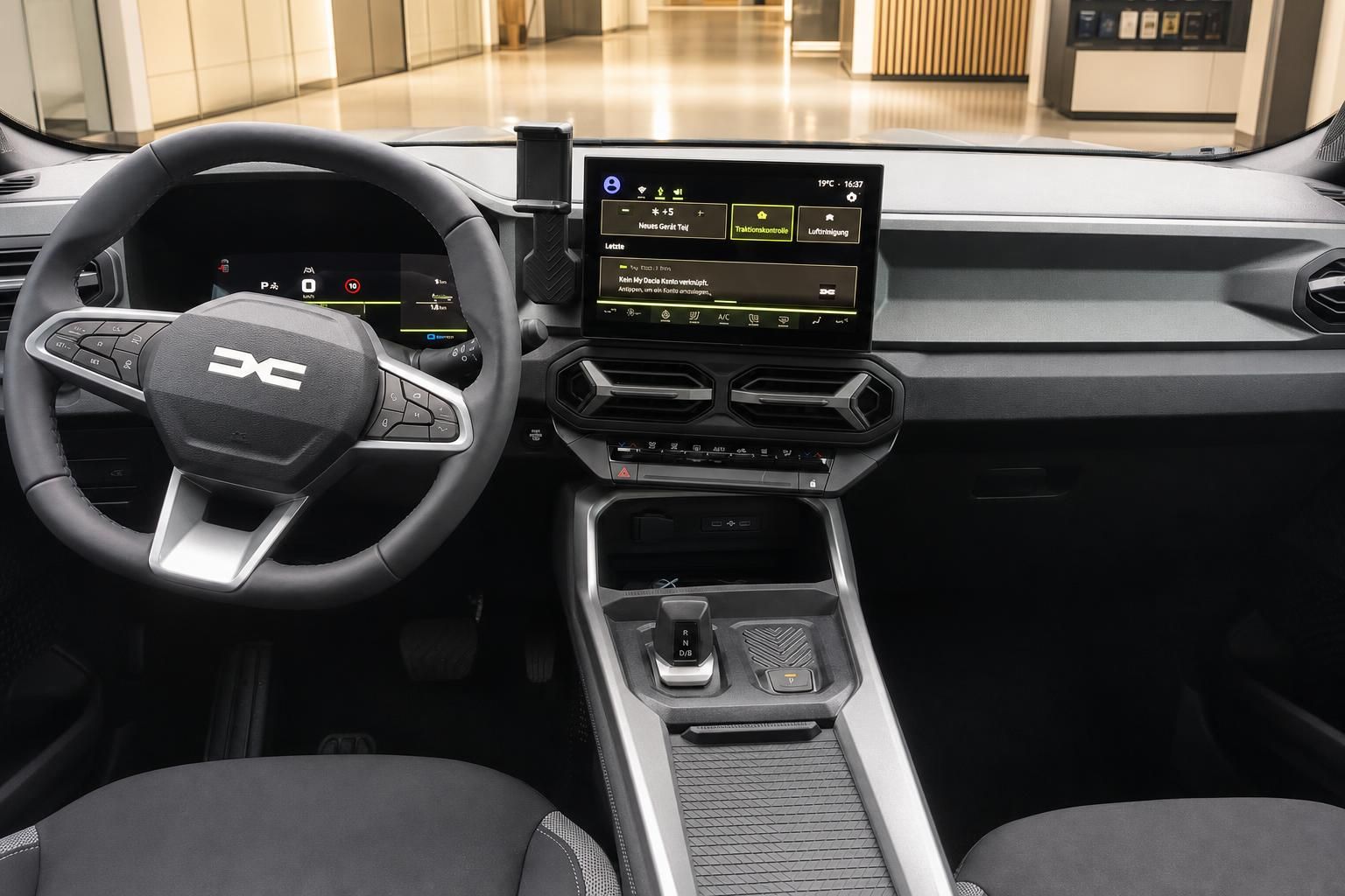 Dacia Bigster Cockpit mit Lenkrad und Touchscreen Infotainment System