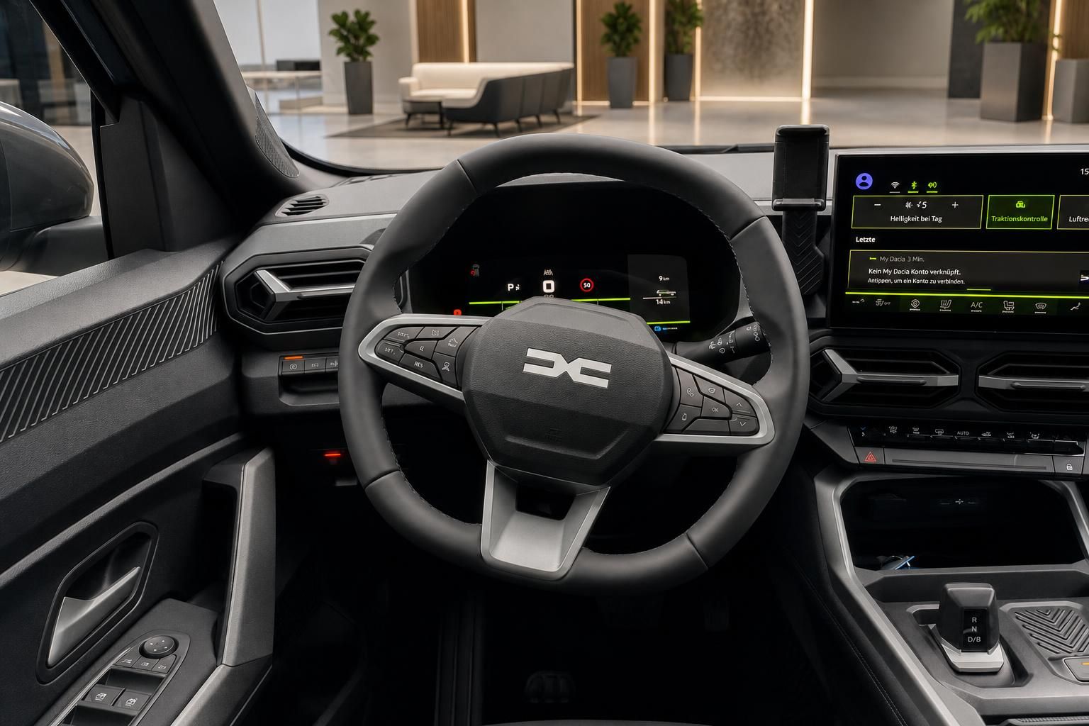 Dacia Lenkrad und Multifunktions-Display im Detail