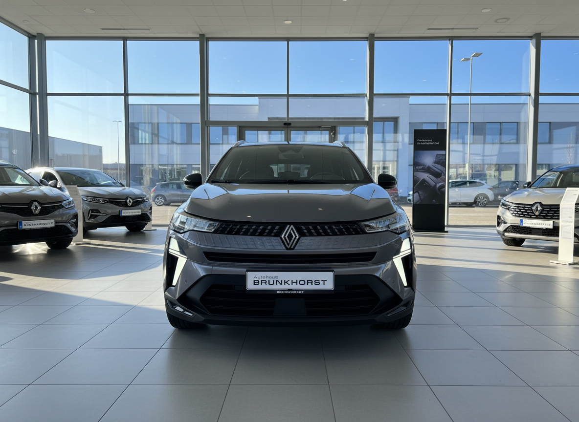 Renault SUV Frontansicht grau im Autohaus Brunkhorst Showroom