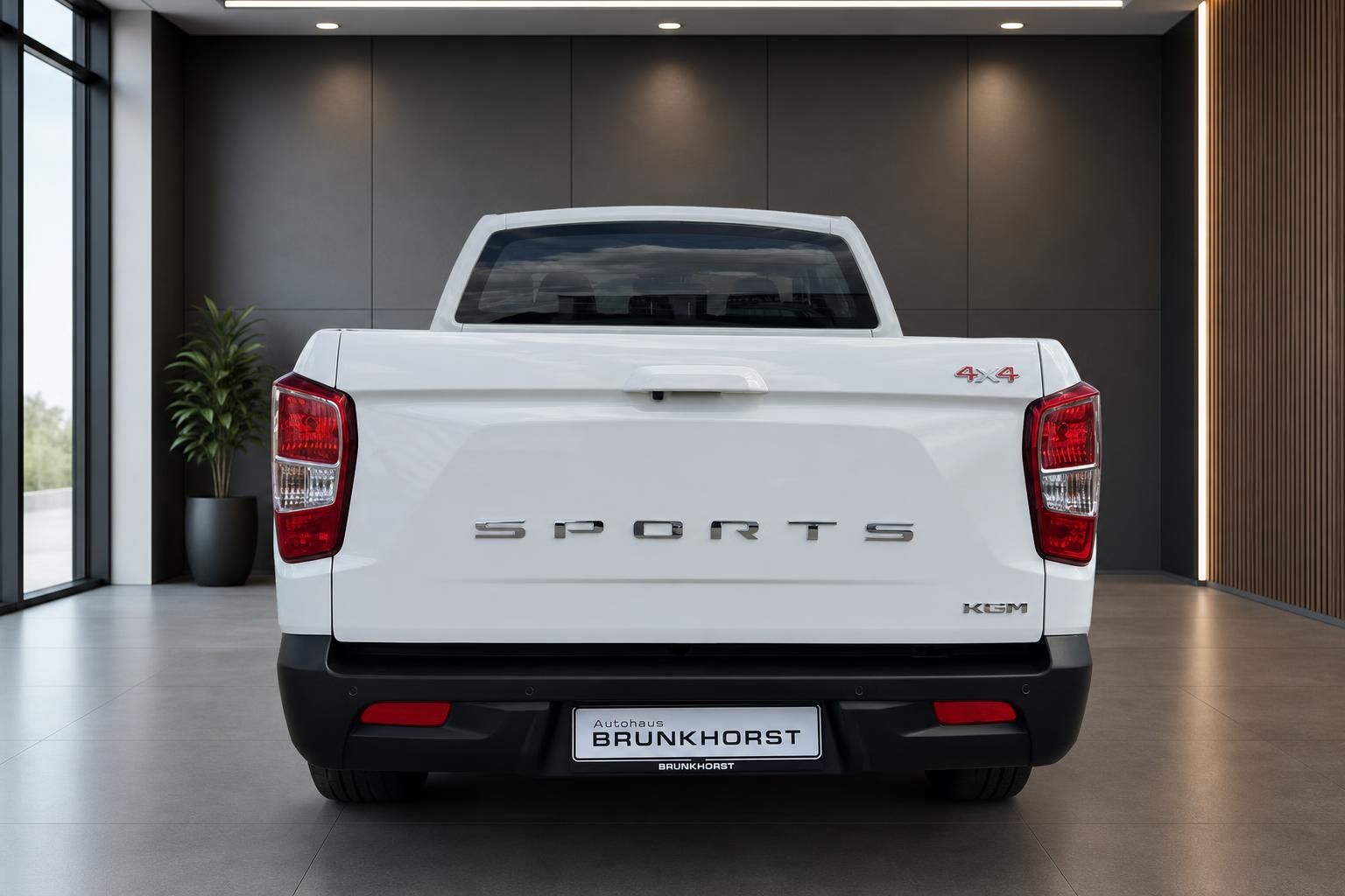 KGM Sports 4x4 Pickup weiß Heckansicht Autohaus Brunkhorst