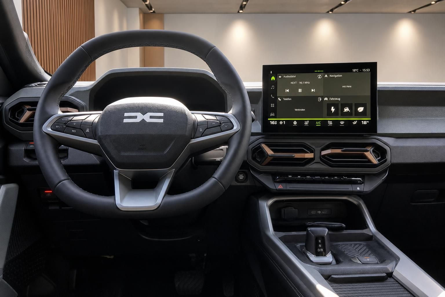 Dacia Bigster Cockpit mit Lenkrad und Infotainment-Display