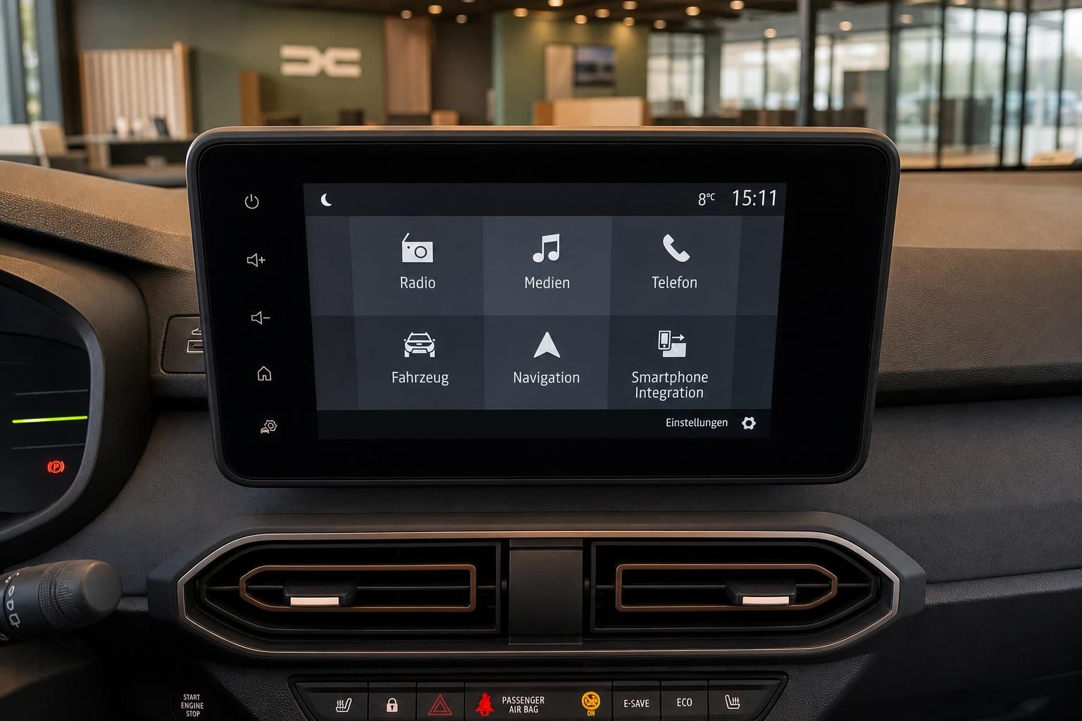 Dacia Infotainment-System Touchscreen mit Navigation, Radio und Smartphone-Integration
