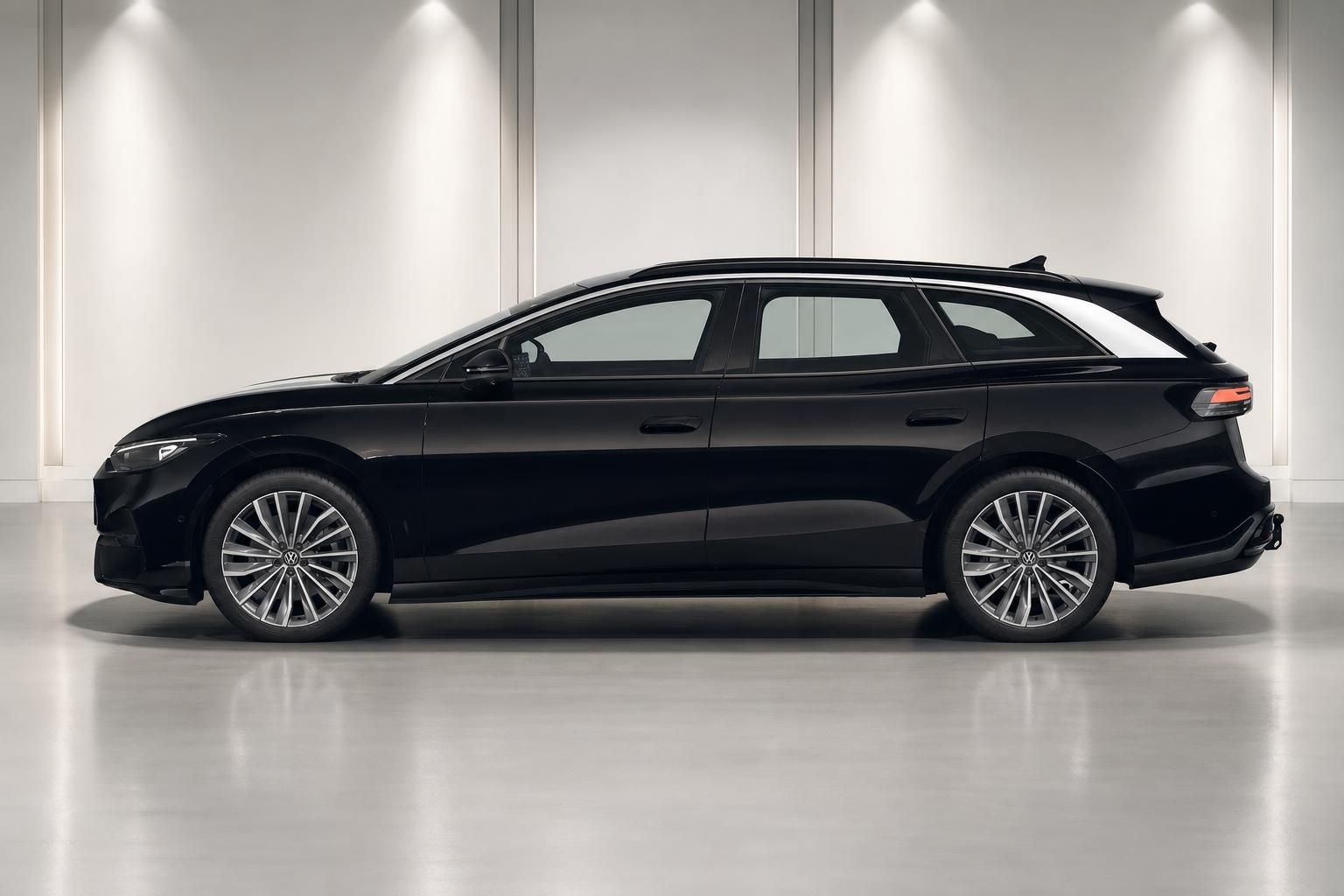 VW ID.7 Tourer schwarz Seitenansicht im Studio