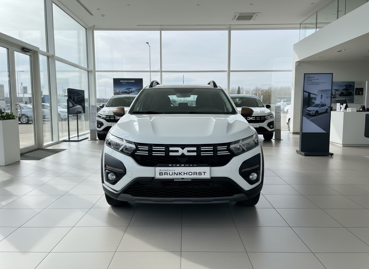 Dacia Stepway in Weiß Frontansicht im Autohaus Brunkhorst Showroom