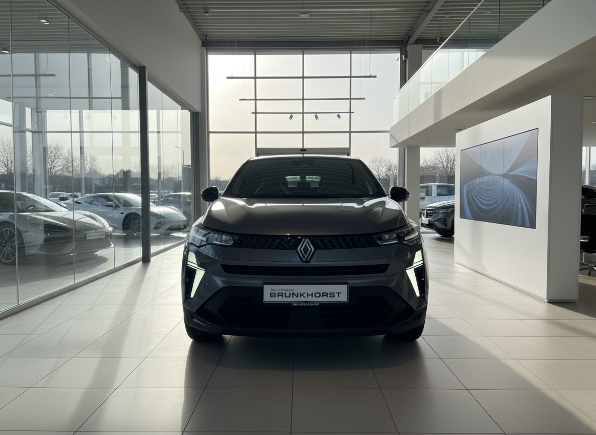 Renault SUV Frontansicht in grau im Autohaus Brunkhorst Showroom