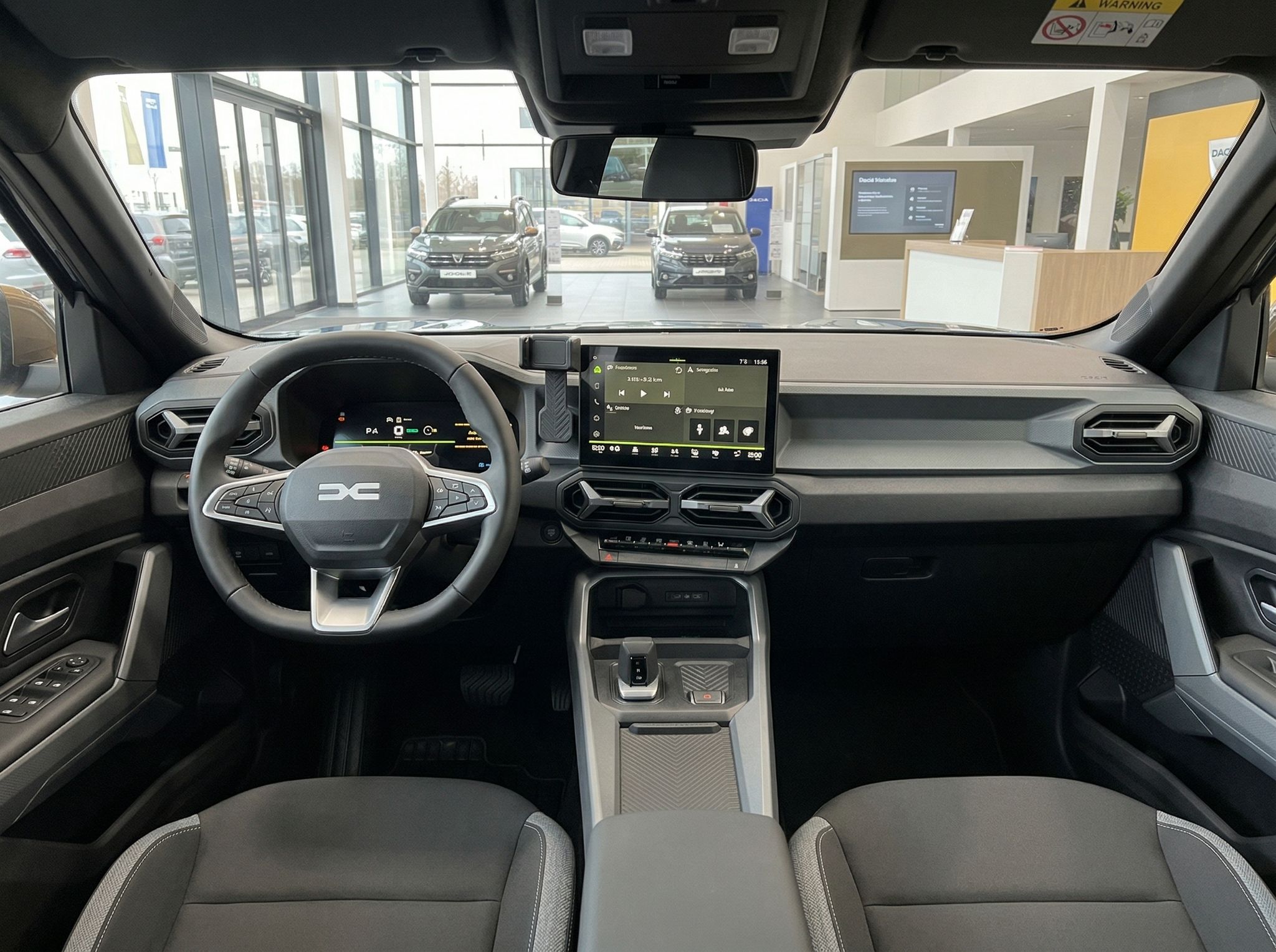 Fahrzeug Innenraum mit modernem Cockpit und Touchscreen-Display