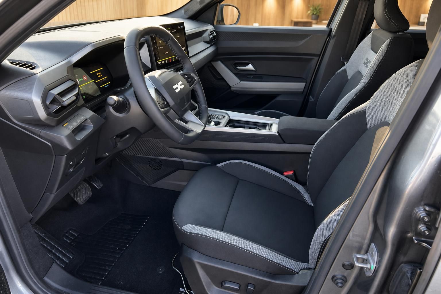 Dacia Bigster Innenraum, Vordersitze und Cockpit im Detail
