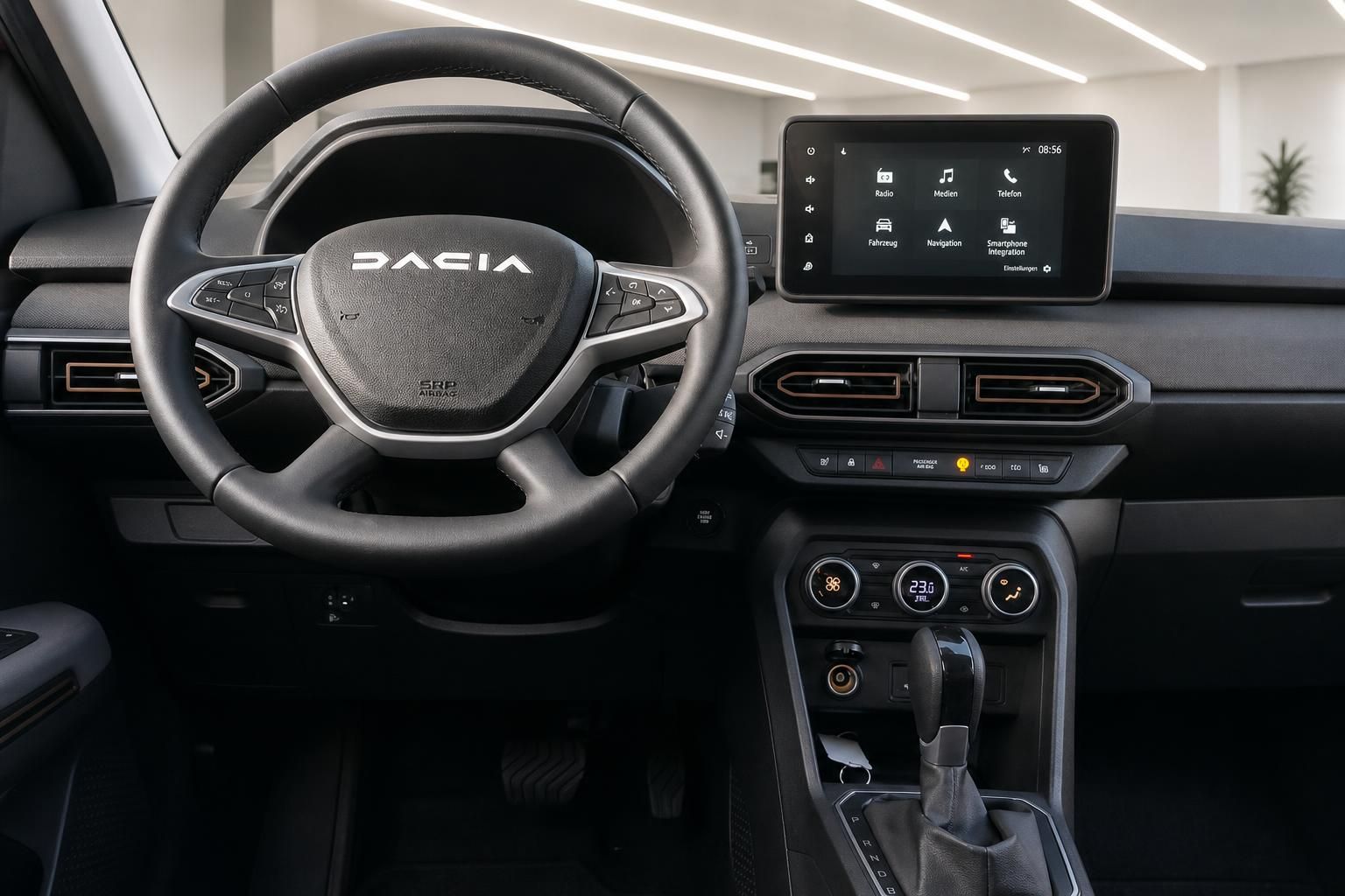 Dacia Armaturenbrett mit Touchscreen-Display und Lenkrad - Innenraum