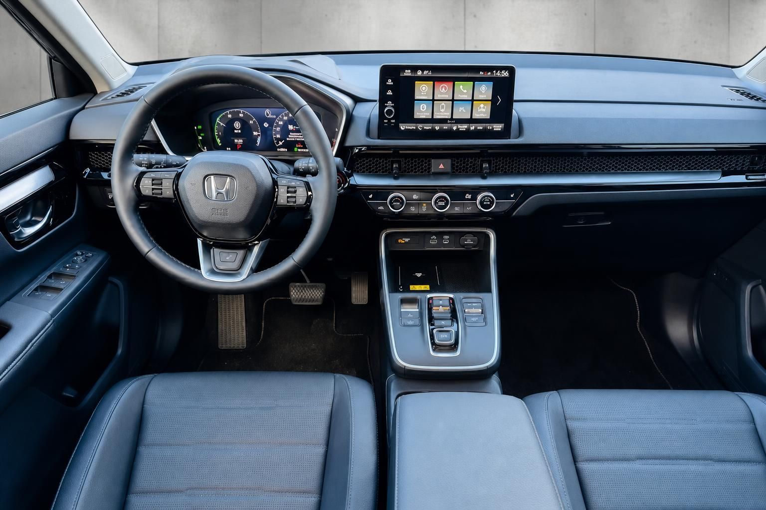 Honda Cockpit mit Lenkrad, Digitaltacho und Touchscreen-Infotainment