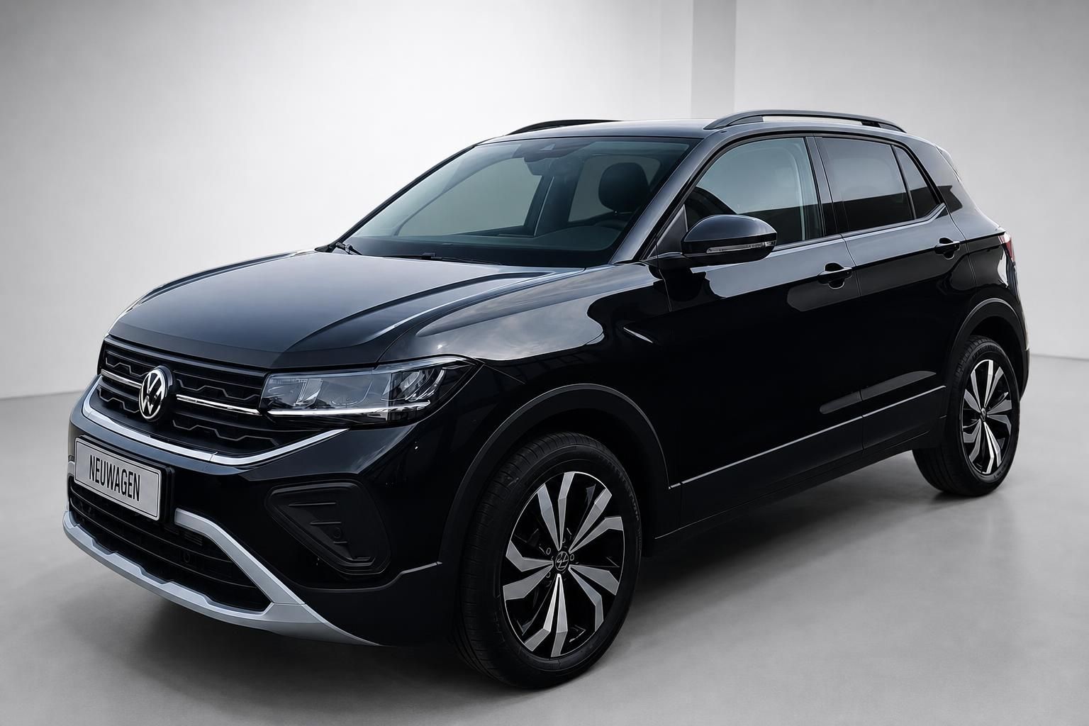 VW T-Cross schwarz Frontansicht schraeg Neuwagen