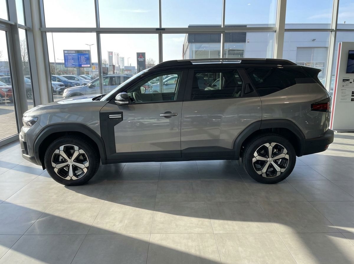Grauer Citroën C5 Aircross SUV in Autohaus Showroom, Seitenansicht