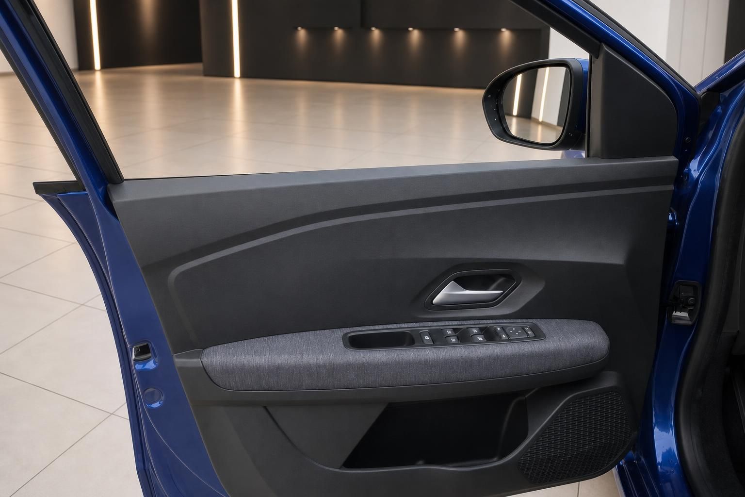 Dacia Türverkleidung mit Fensterheber und Außenspiegel Detailansicht