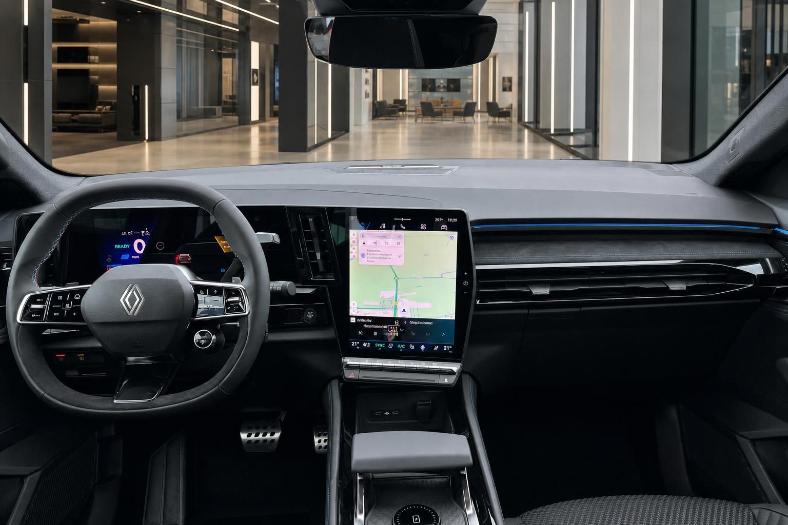 Renault Austral Cockpit Lenkrad und Navigationsdisplay im Detail