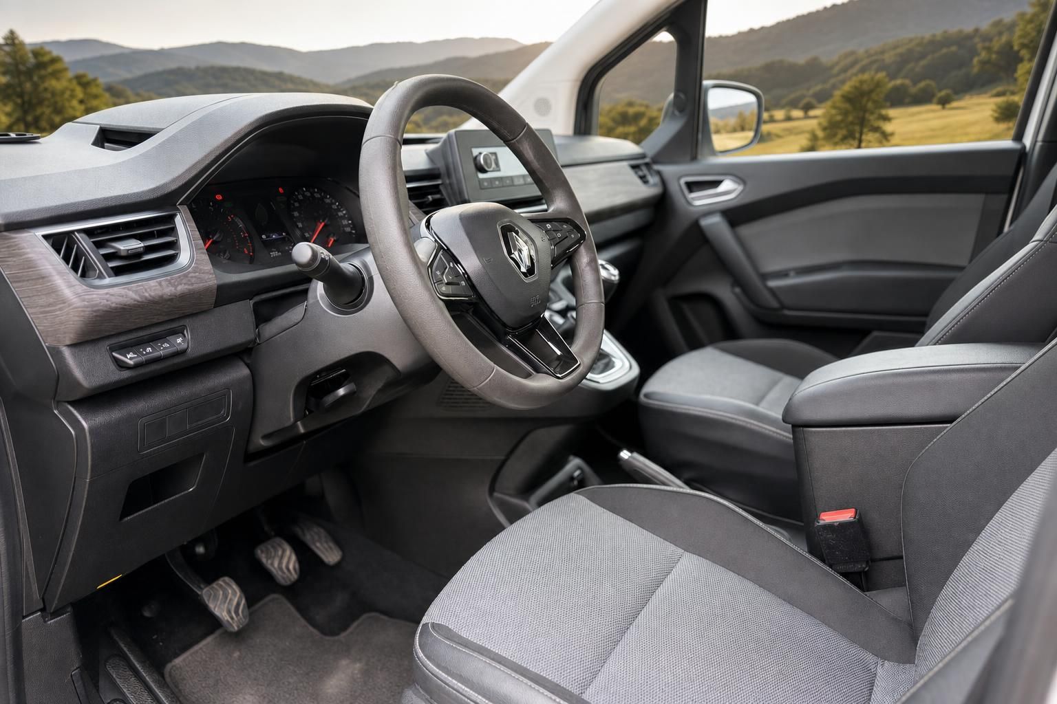 Renault Kangoo Innenraum mit Cockpit und Lenkrad Detailansicht