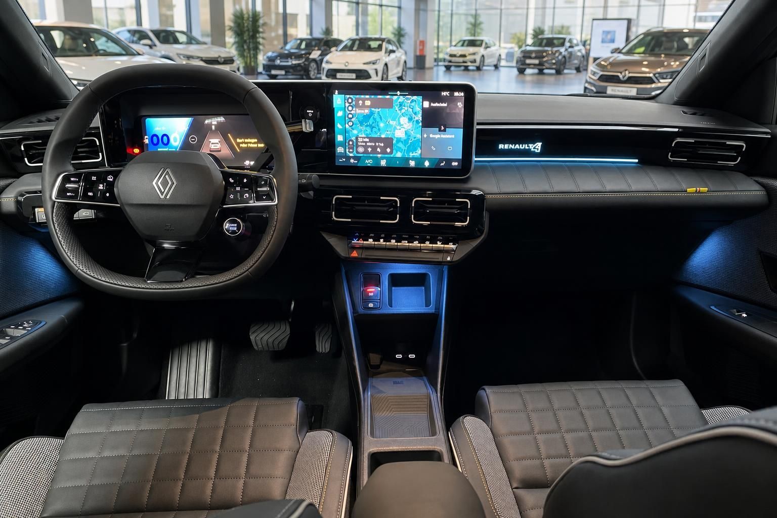 Renault Innenraum mit digitalem Cockpit, Touchscreen und modernem Design