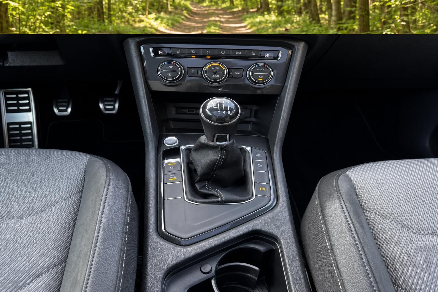 Mittelkonsole Schaltknauf Klimaanlage Innenraum Detail Volkswagen
