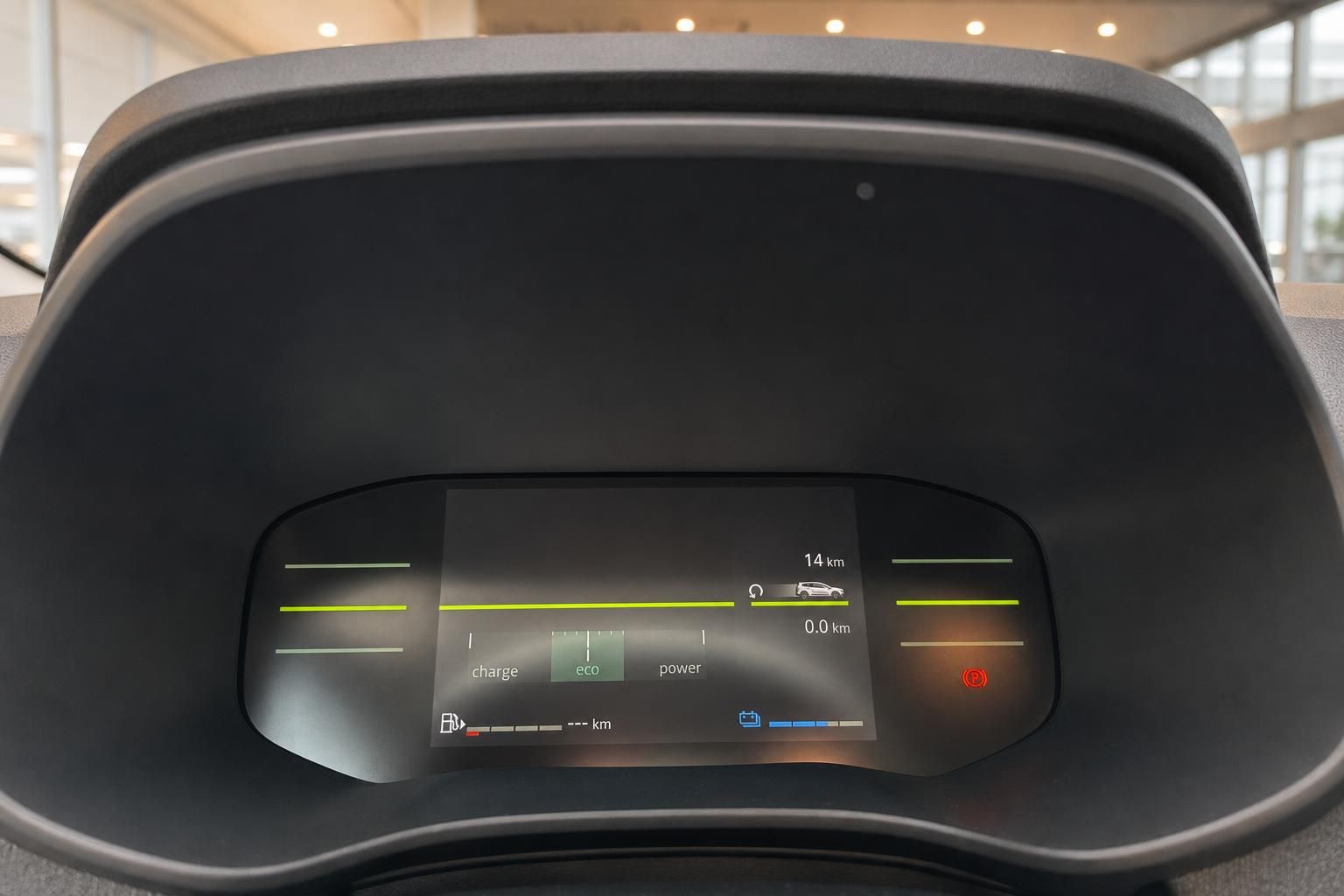 Digitales Kombiinstrument Fahrzeug - Anzeige mit Ladezustand, Eco-Modus und Reichweite