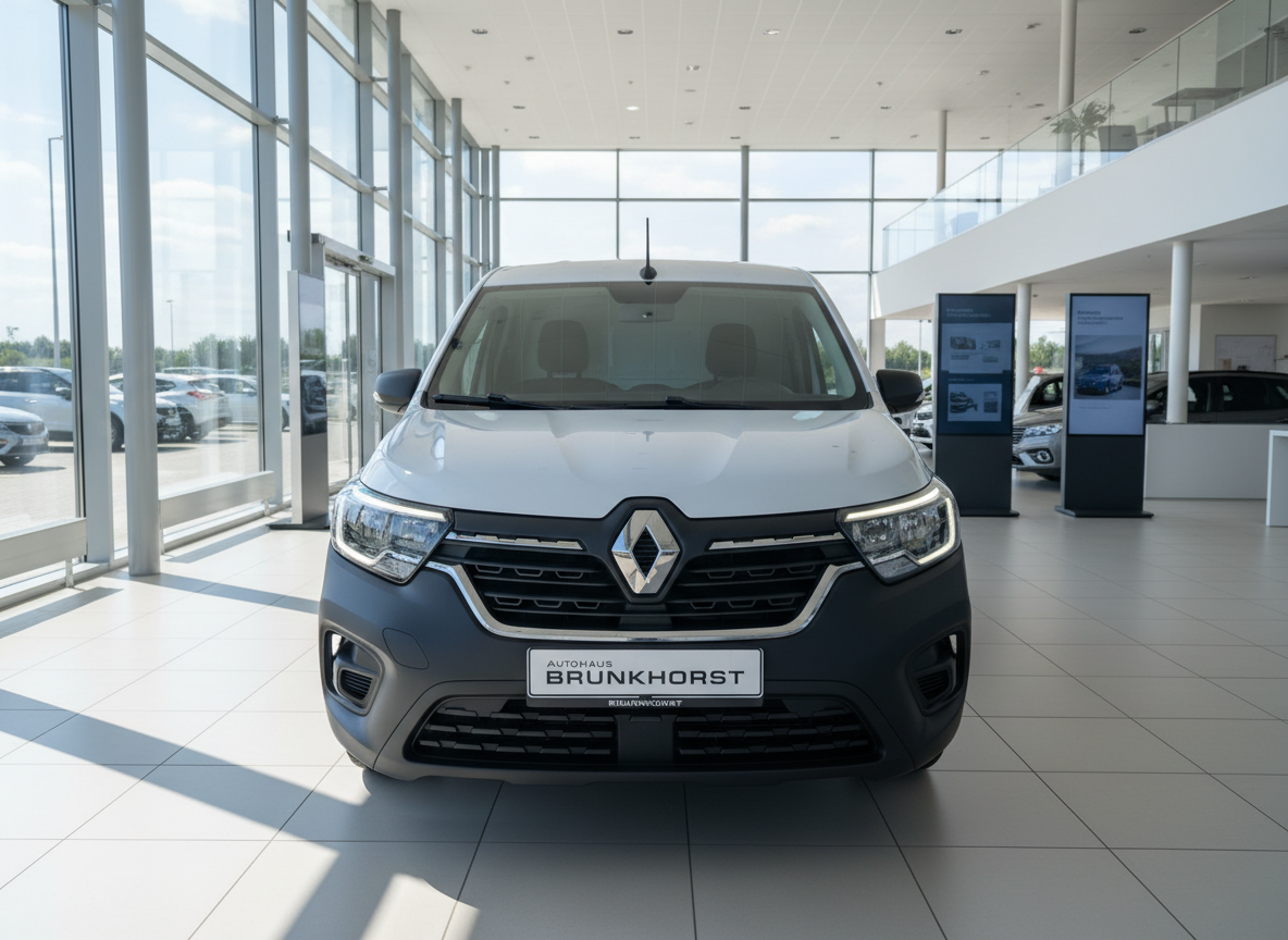 Renault Kangoo Frontansicht grau im Autohaus Brunkhorst Showroom