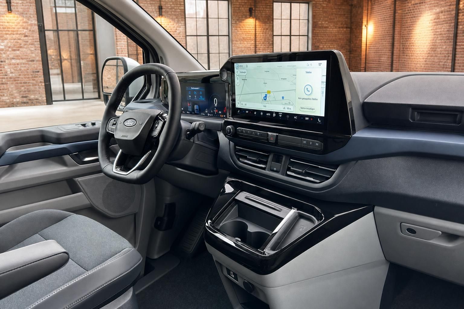 Ford Tourneo Custom Armaturenbrett mit Navigationssystem, Lenkrad und Mittelkonsole