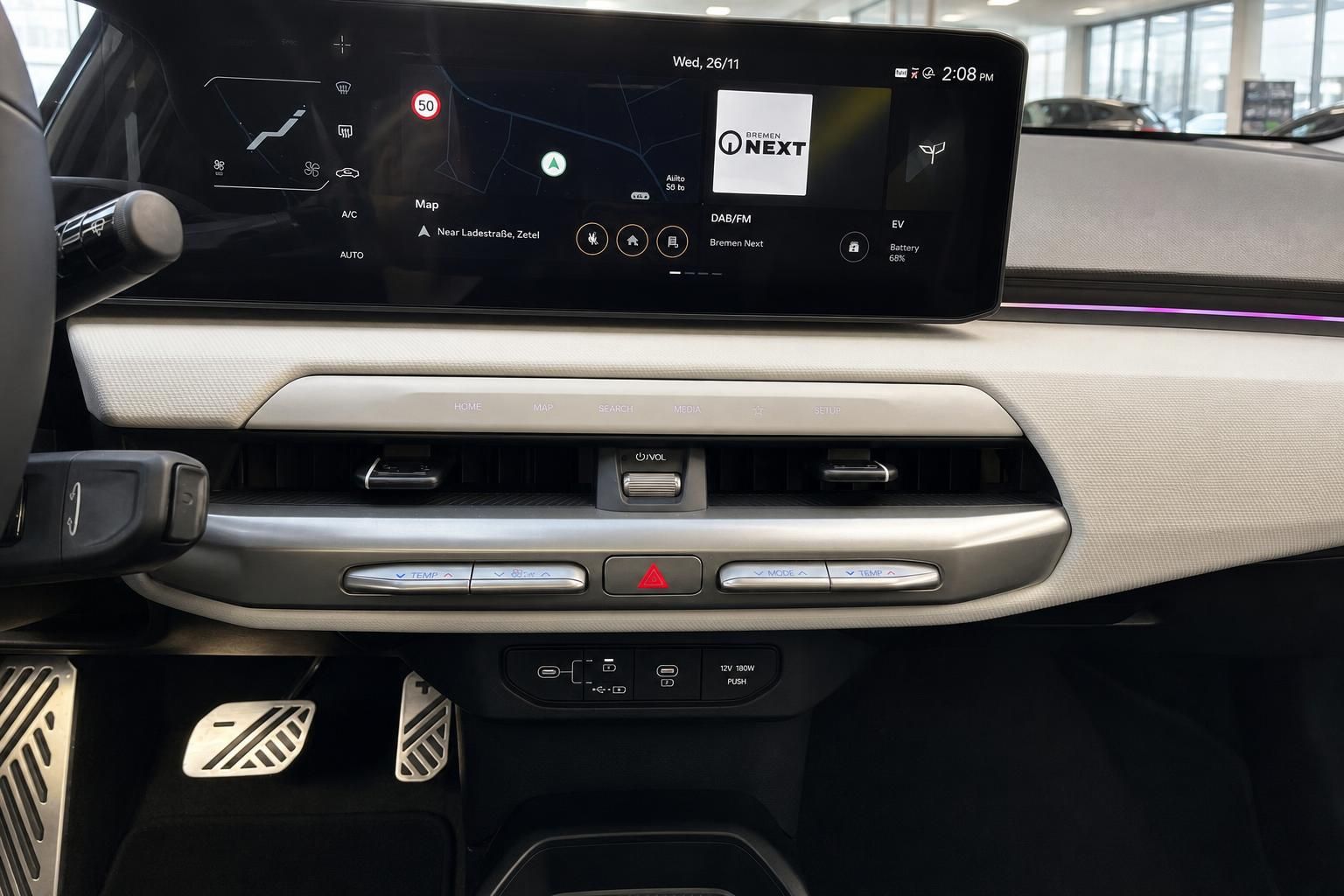 Kia Infotainment-Display mit Navigation, Klimasteuerung und EV-Anzeige