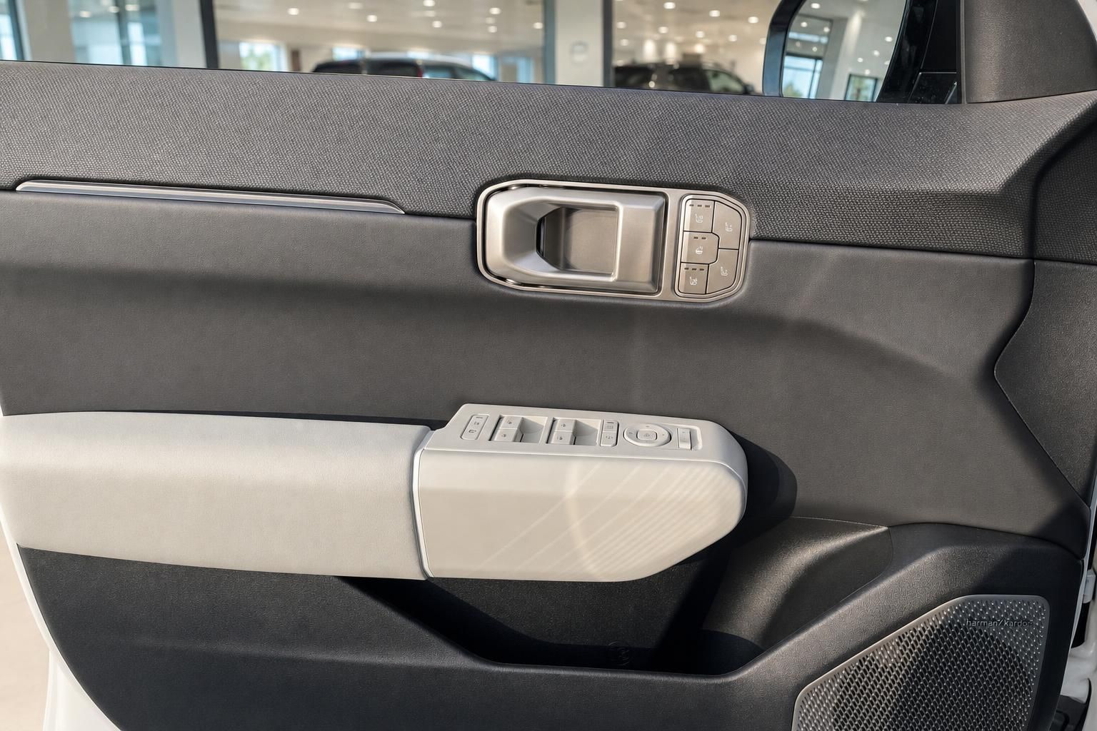 Türverkleidung mit Sitzheizungstasten und Harman Kardon Lautsprecher