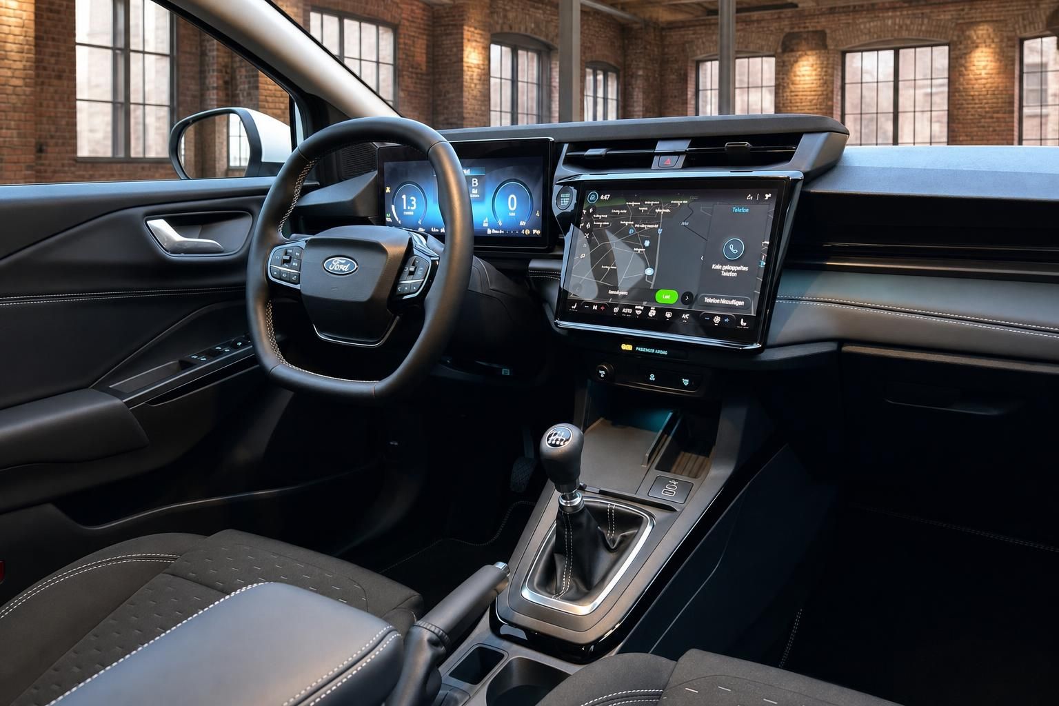 Ford Cockpit mit Touchscreen, Navigation und Schaltknauf