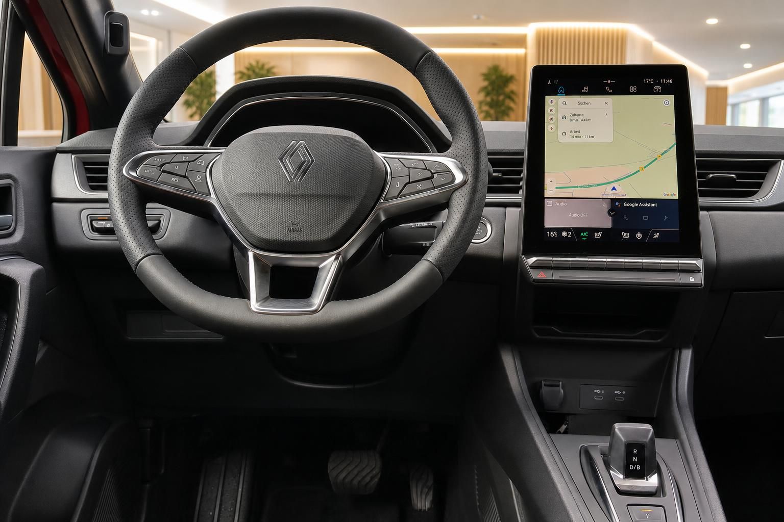 Renault Captur Cockpit – Lenkrad und 9-Zoll-Touchscreen mit Google Navigation