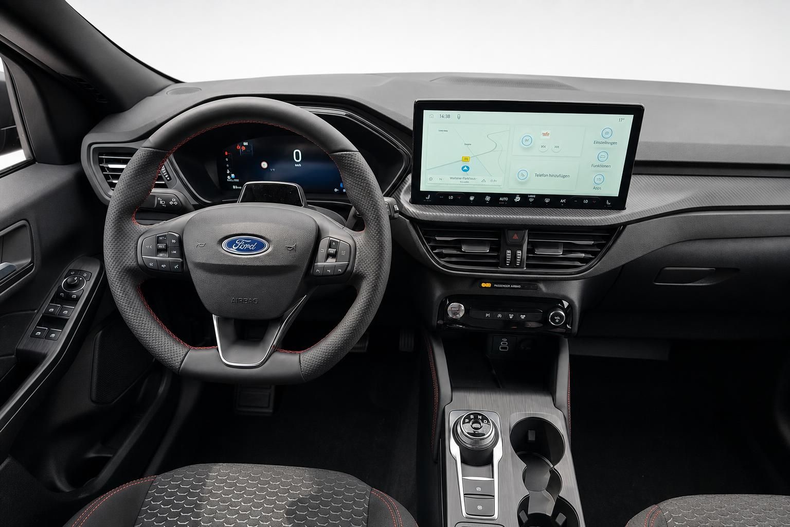 Ford Kuga Cockpit mit Lenkrad, Display und Mittelkonsole
